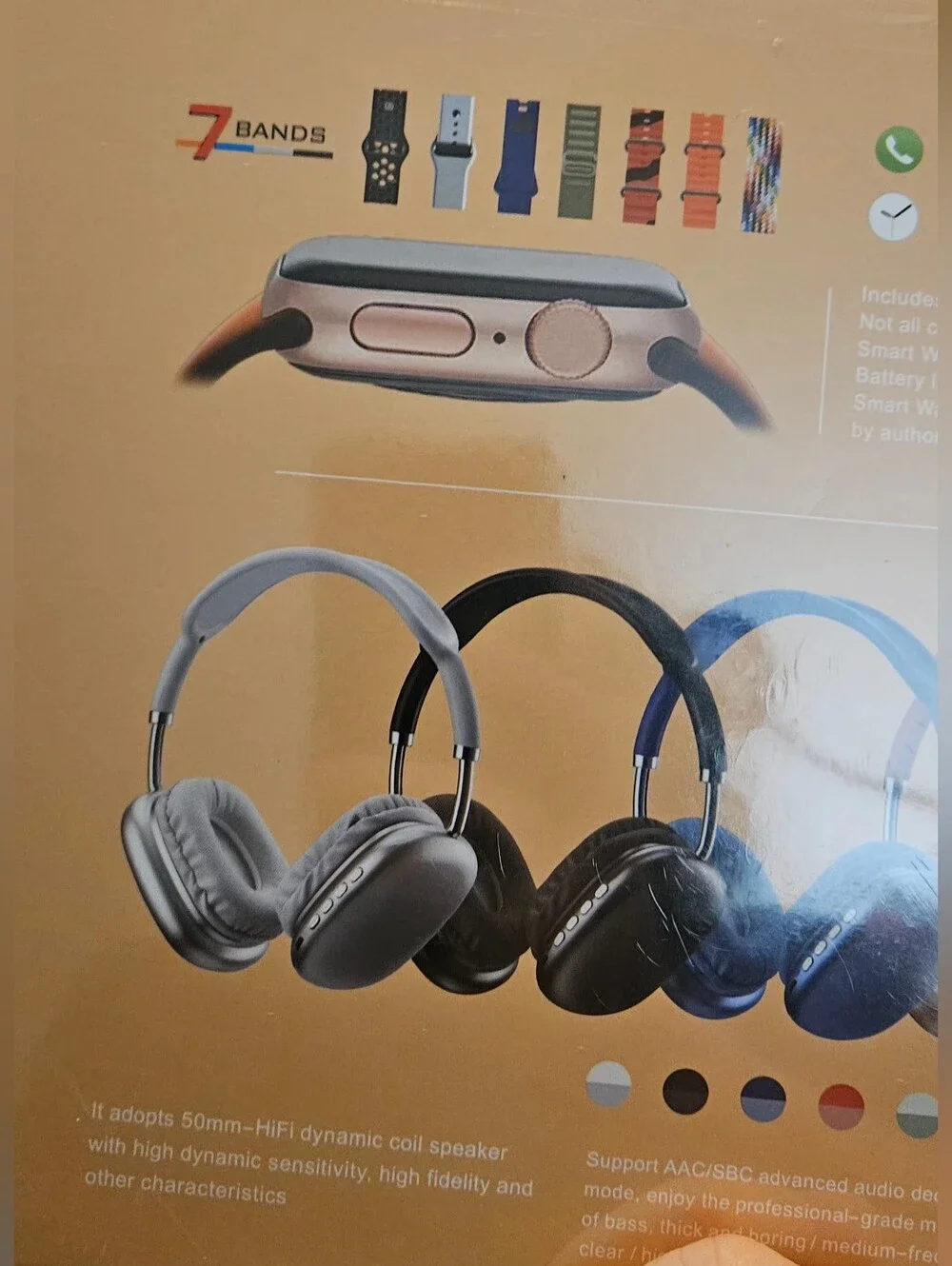 NIB P9 Series 11 Smartwatch & Wireless Over-Ear Headphones Combo